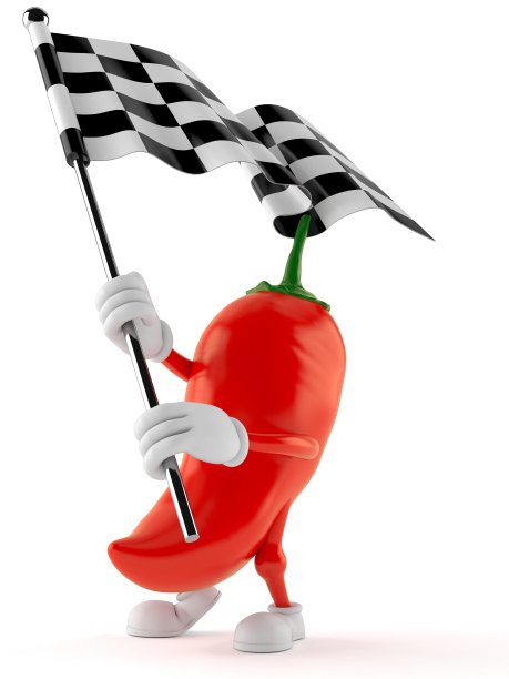 红辣椒人物挥舞着种族旗帜图片下载