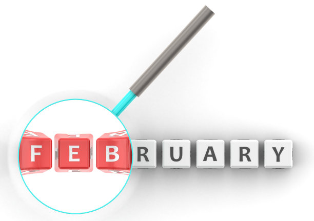 二月的难题与放大镜图片下载