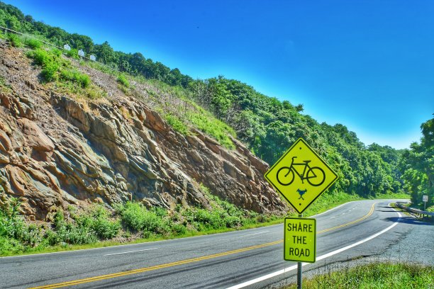 山地自行车路标志，共享道路图片下载