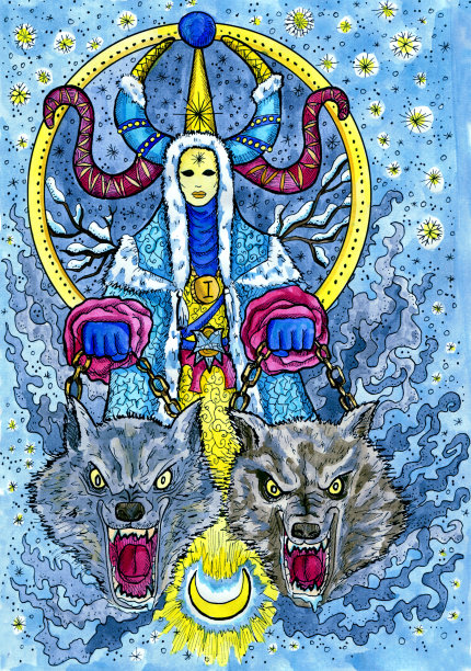 冬雪巫师与狼图片下载