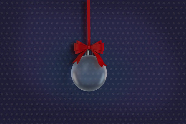 3d渲染玻璃圣诞球背景图片下载