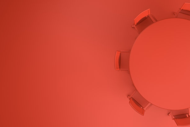 带椅子的会议桌，简约的概念。图片下载