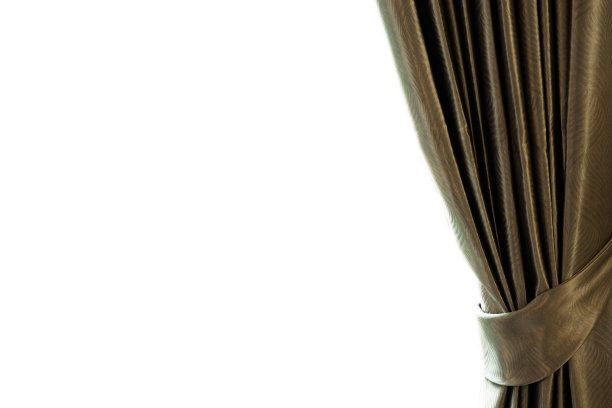 窗帘在孤立的白色背景上。图片下载