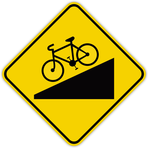 魁北克和加拿大的路标:自行车陡峭的斜坡图片下载
