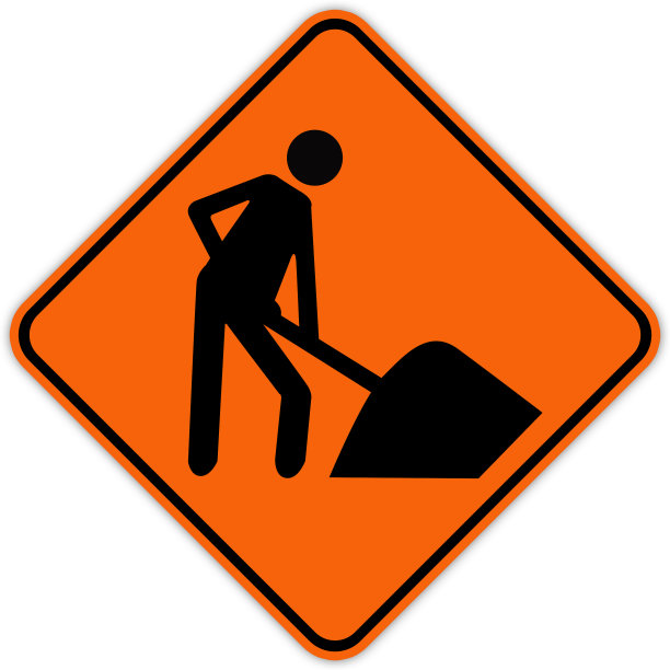 魁北克和加拿大的路标:前方的工人图片下载