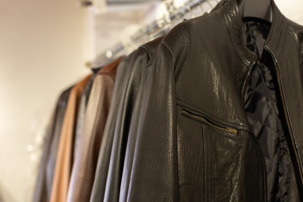 皮夹克的收集在商店图片下载