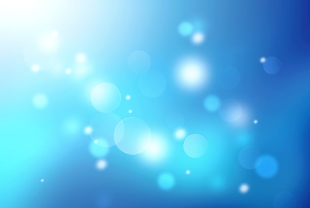蓝色模糊的散景背景。图片下载