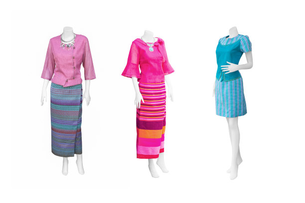 泰国风格的服装在白色的背景。图片下载