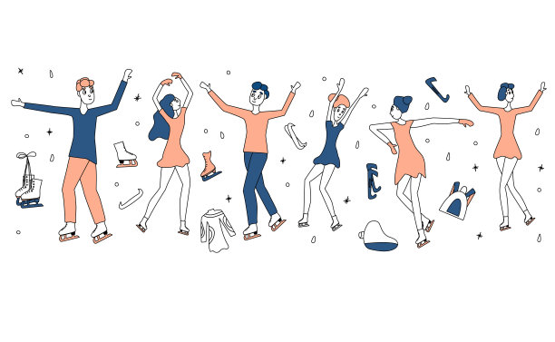 花样滑冰的概念。矢量插图。图片下载