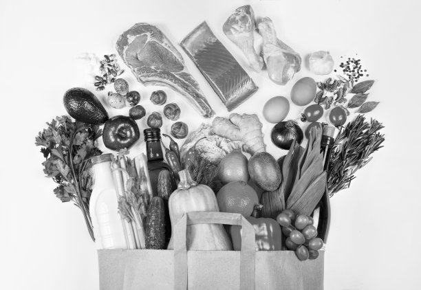 超市，食品篮，产品，贸易，健康食品图片下载