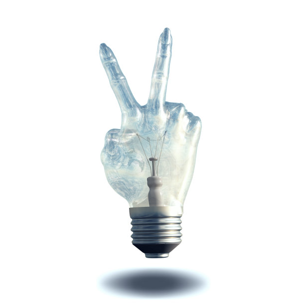 和平标志灯泡的想法图片下载