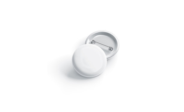 空白白色圆形徽章堆栈模型，前视图图片下载