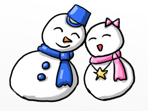 一对雪人图片下载