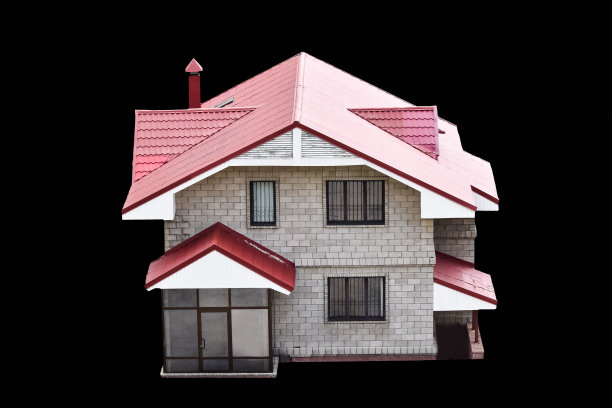 标准农舍孤立在黑色背景上图片下载