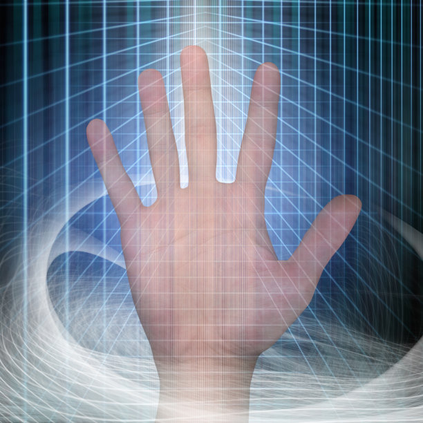 概念上的近距离手在抽象的光图片下载