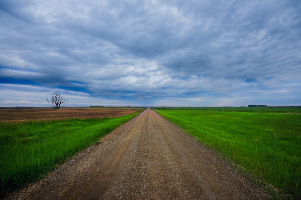 砾石路直达地平线，景观图片下载