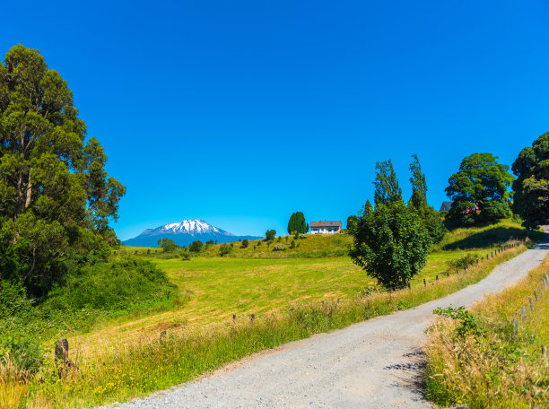 风景，Calbuco火山，智利。为文本复制空间。图片下载