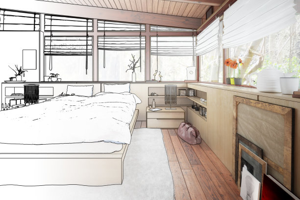 天井延伸至卧室(草图)图片下载