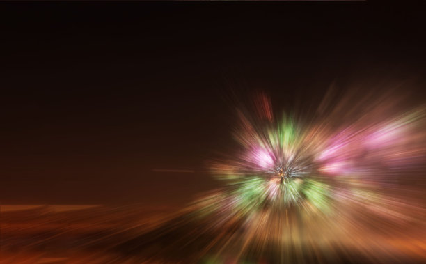 抽象的背景，烟花的夜晚城市，新年快乐图片下载