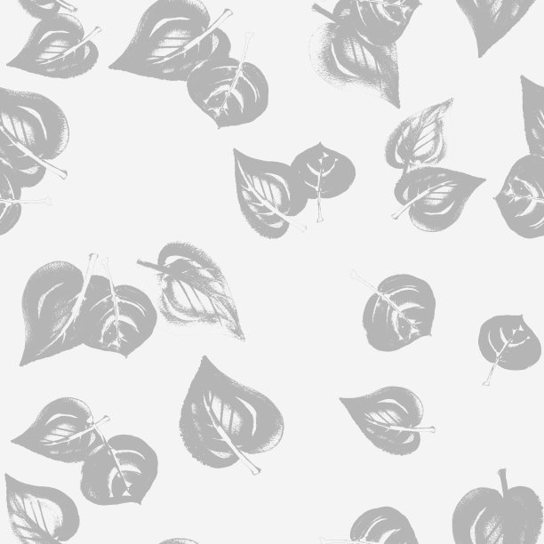灰色桦树叶子上浅灰色背景无缝图案图片下载