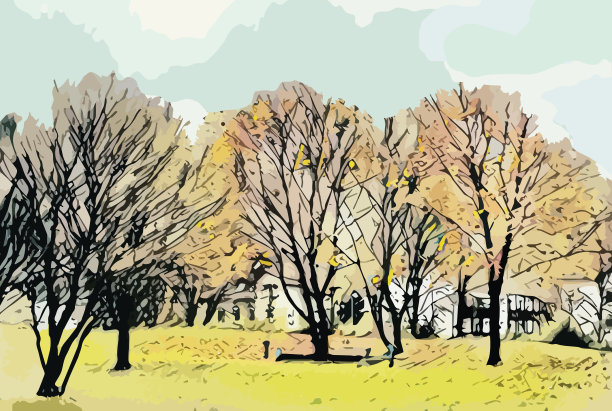 秋天的城市。图片下载