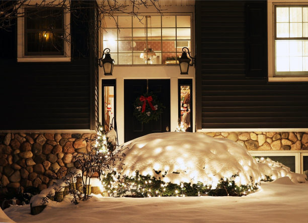 寒假户外装饰背景。图片下载