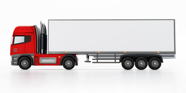 白色运输卡车或拖车图片下载