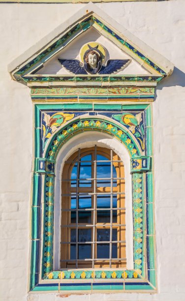 一座古建筑的窗户图片下载