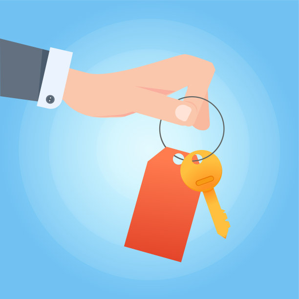 一个商人的男性手给了钥匙。房东卖房子图片下载