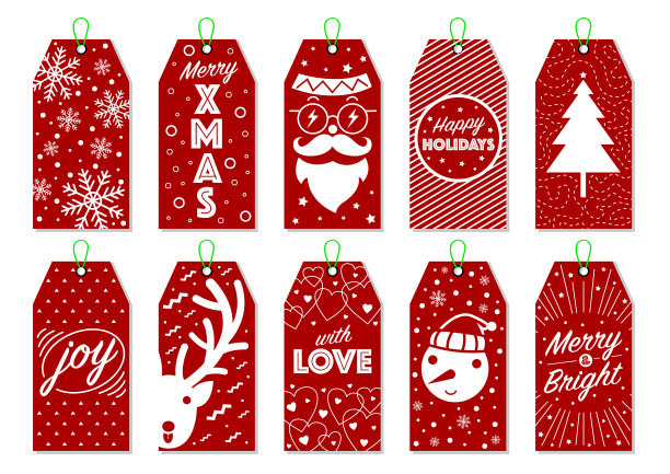 圣诞礼物标签图片下载