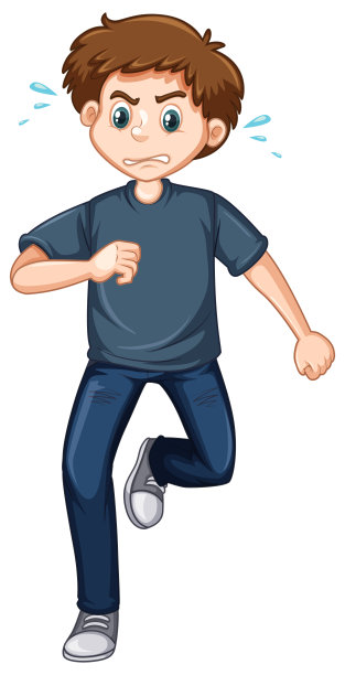 一个惊慌失措的青少年角色图片下载