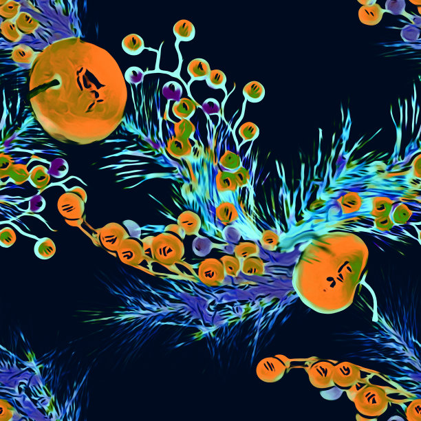 无缝图案的圣诞装饰图片下载