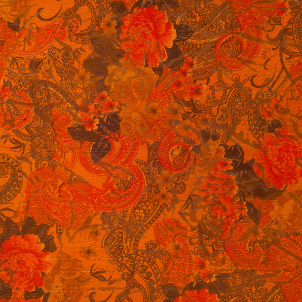 红色织物纹理与花玫瑰图片下载