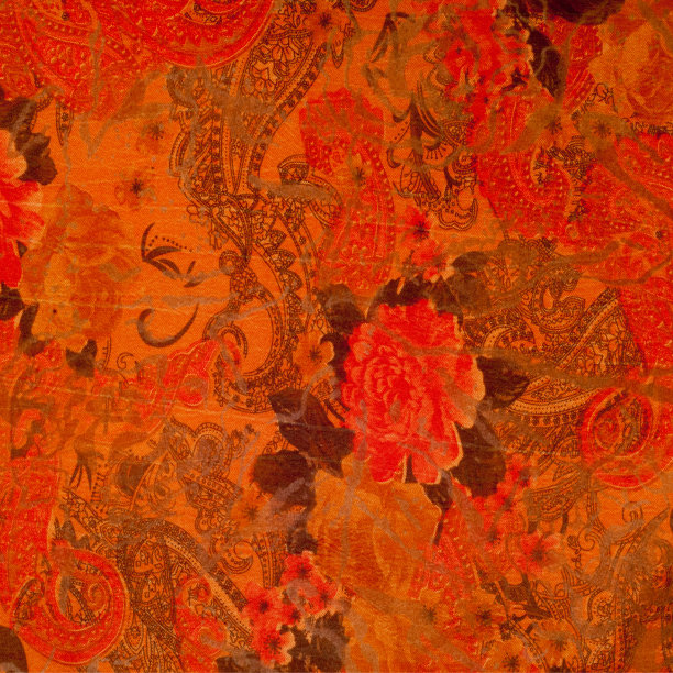 红色织物纹理与花玫瑰图片下载