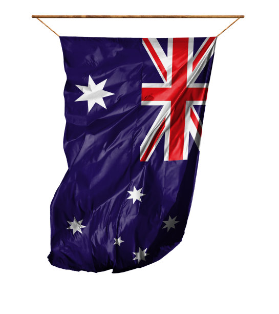 澳大利亚的国旗。孤立在白色背景上。图片下载