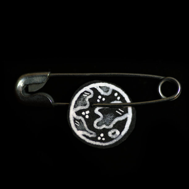 在黑色背景上的微型地球针图片下载