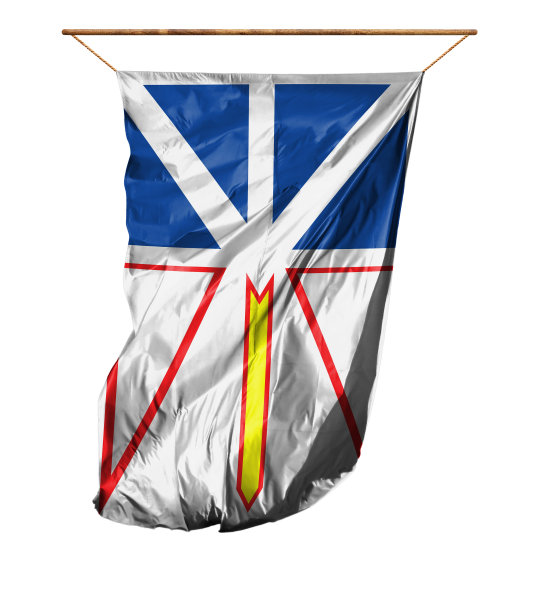 纽芬兰和拉布拉多的旗帜。孤立在白色背景上。图片下载