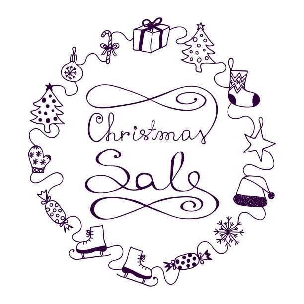 白旗上的紫罗兰圣诞特卖图片下载