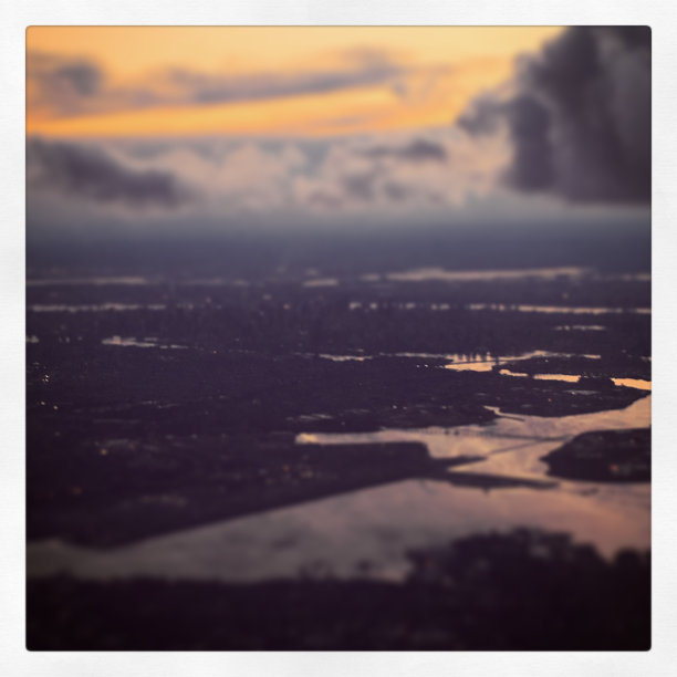 黄昏时分纽约地区的鸟瞰图图片下载