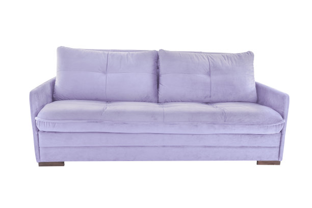 三个座位舒适的棕色织物沙发孤立在白色的背景图片下载