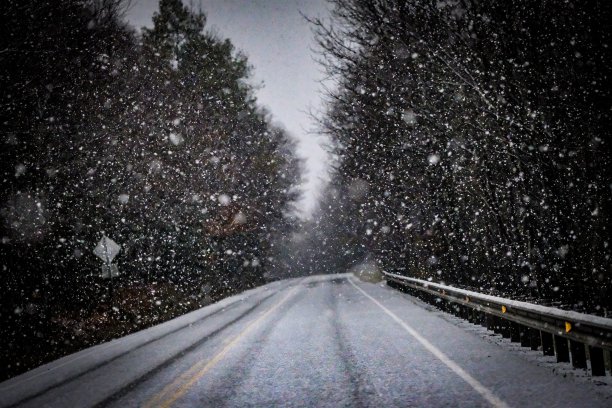 路上有雪和冰图片下载