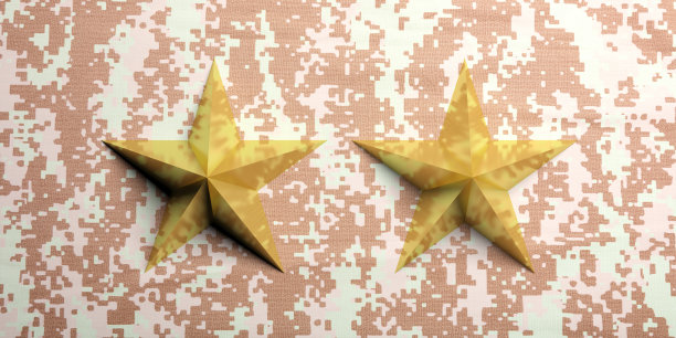 美国军服背景上的金星。三维演示图片下载
