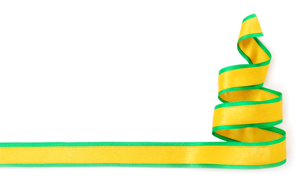 金色和绿色的丝带镶边图片下载