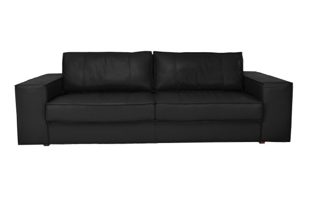 三个座位舒适的颜色皮革沙发孤立在白色的背景图片下载