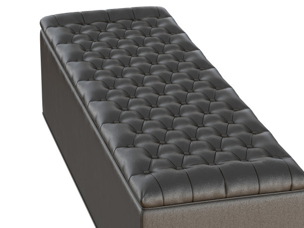 长凳黑色皮革capitone图片下载