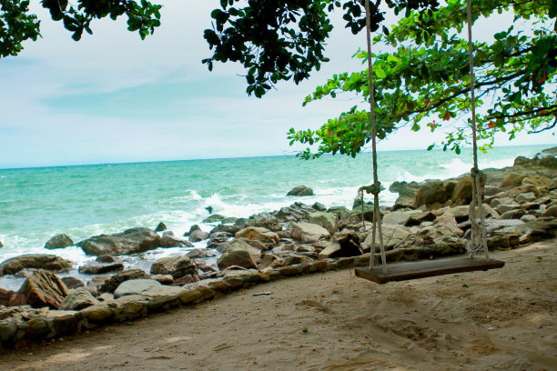 秋千，夏天，天空，太阳，泰国图片下载