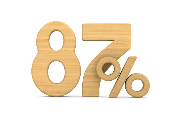 87%是白色背景。孤立的3 d演示图片下载