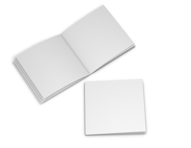 两方页的小册子，内页和封面隔离在白色。图片下载