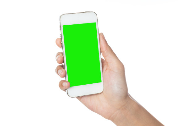 手持黑屏智能手机的女人图片下载