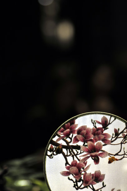 箍上绣着玉兰花图片下载